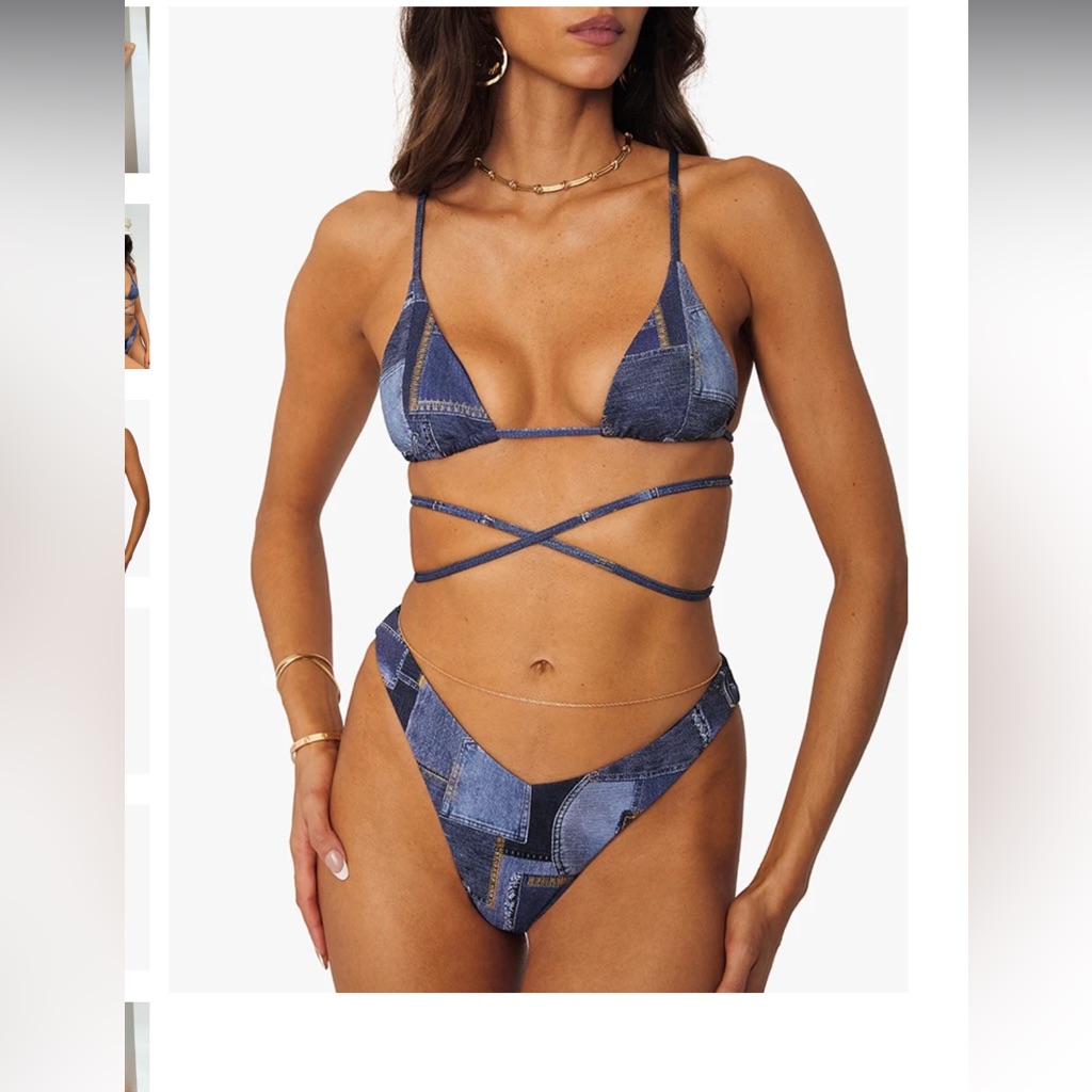 We Wore What : Dark Wash Denim Patchwork Cooper Top & Delilah Bottom